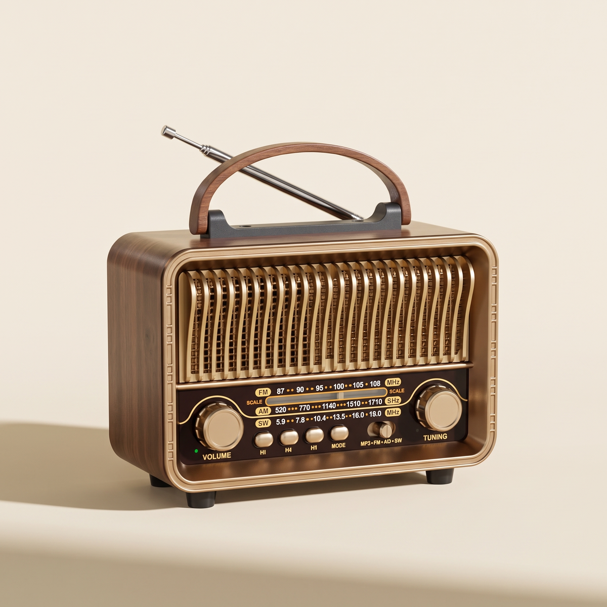 Retro Wooden Radio