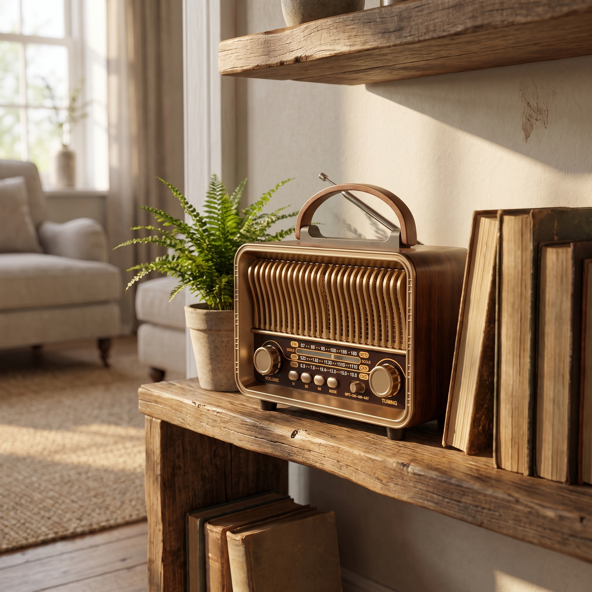 Retro Wooden Radio