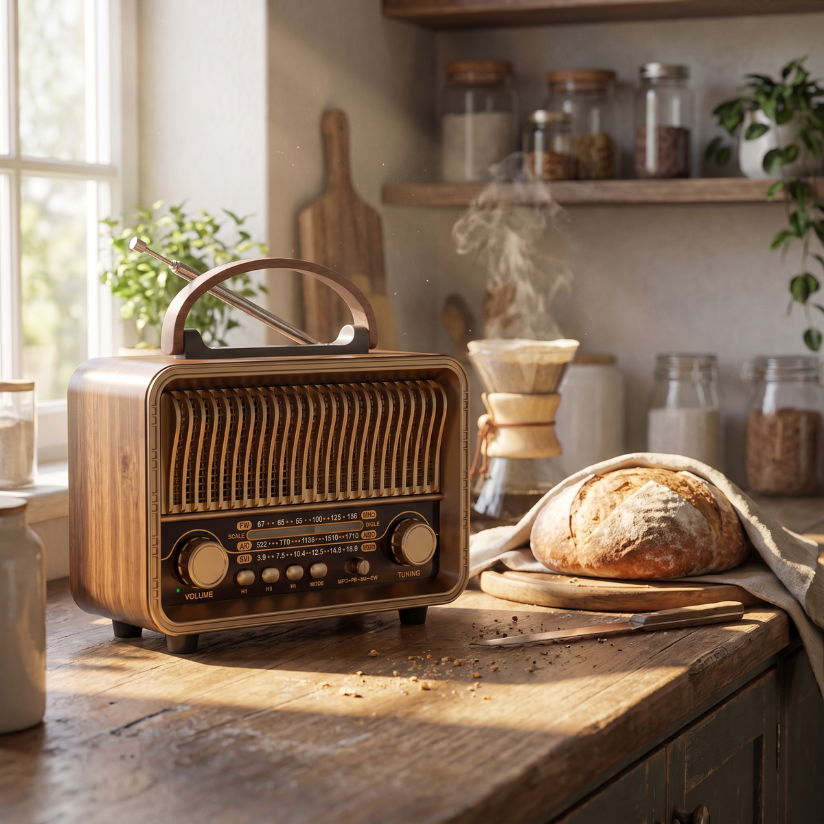 Retro Wooden Radio