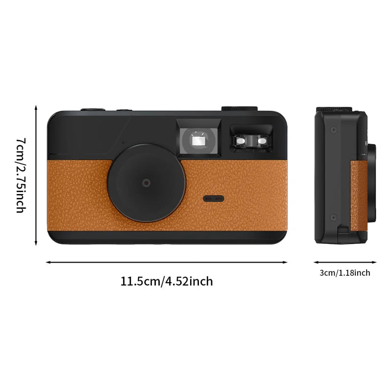 Marlow retro camera size, 11.5 by 7 by 3 cm