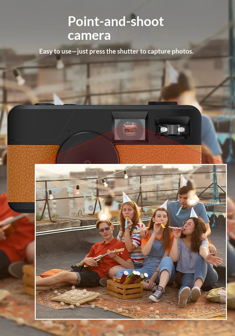 Marlow point-and-shoot camera at a rooftop party