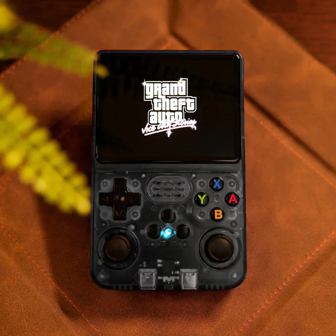 Retropad retro handheld console in clear black