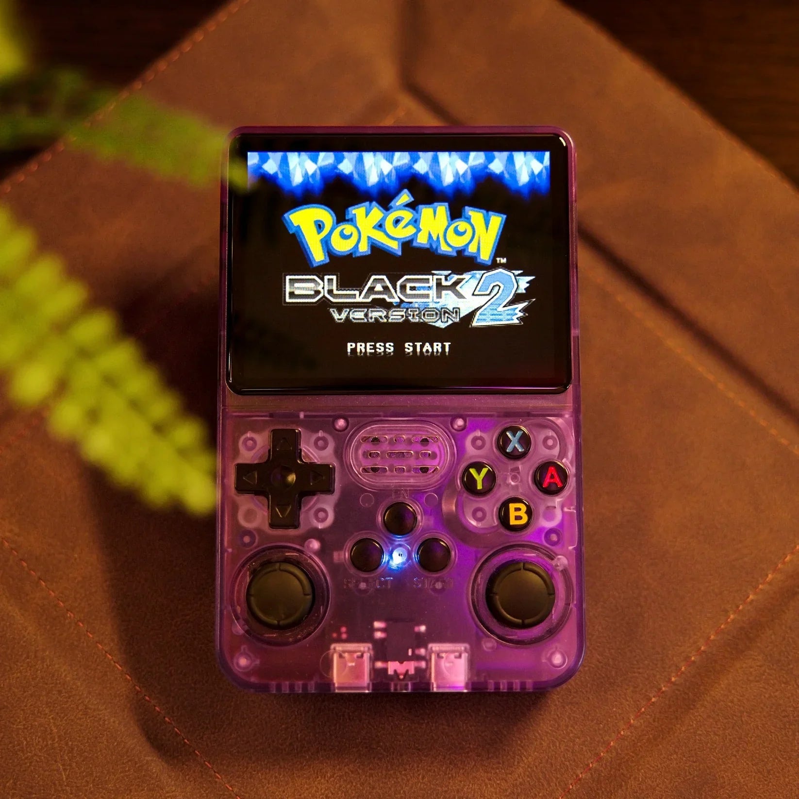 Retropad retro handheld console in clear purple