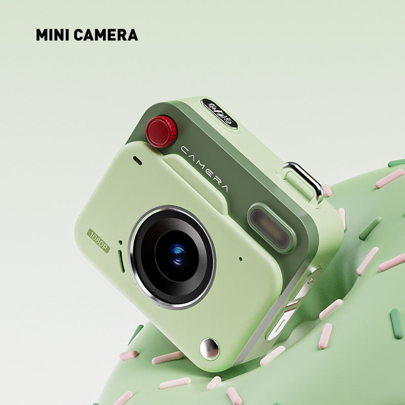 RetroPik mini keychain camera in olive green