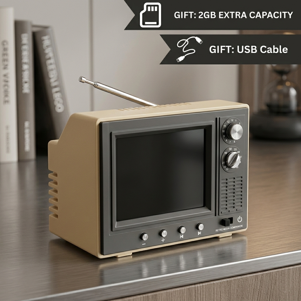 Retro TV mini television in cream